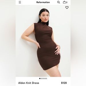 Reformation Alden Knit Dress - Cafe XS